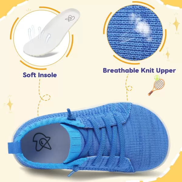 imageLeIsfIt Toddler Shoes Girls Boys Wide Shoes Kids Barefoot Shoes Zero Drop Minimalist Sneakers Slip on Tennis ShoesBlue