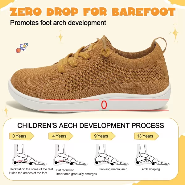 imageLeIsfIt Toddler Shoes Girls Boys Wide Shoes Kids Barefoot Shoes Zero Drop Minimalist Sneakers Slip on Tennis ShoesBrown