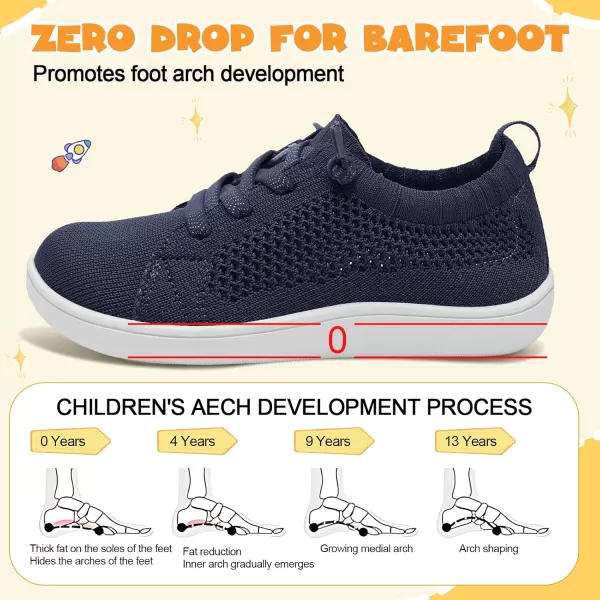 imageLeIsfIt Toddler Shoes Girls Boys Wide Shoes Kids Barefoot Shoes Zero Drop Minimalist Sneakers Slip on Tennis ShoesCnavy