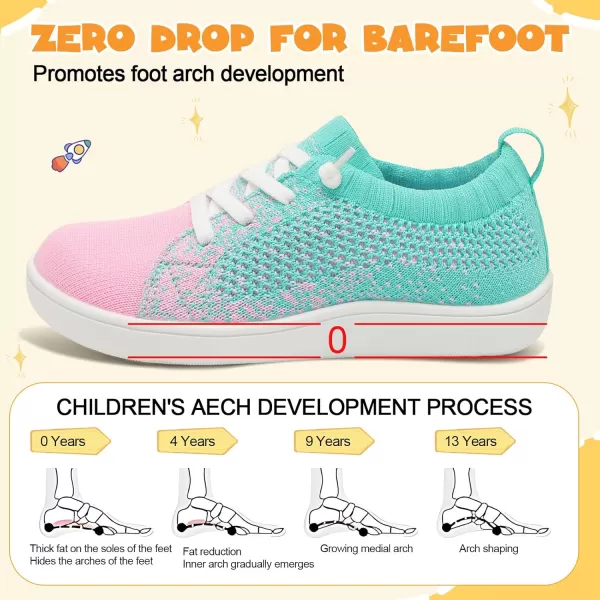 imageLeIsfIt Toddler Shoes Girls Boys Wide Shoes Kids Barefoot Shoes Zero Drop Minimalist Sneakers Slip on Tennis ShoesGreenpink