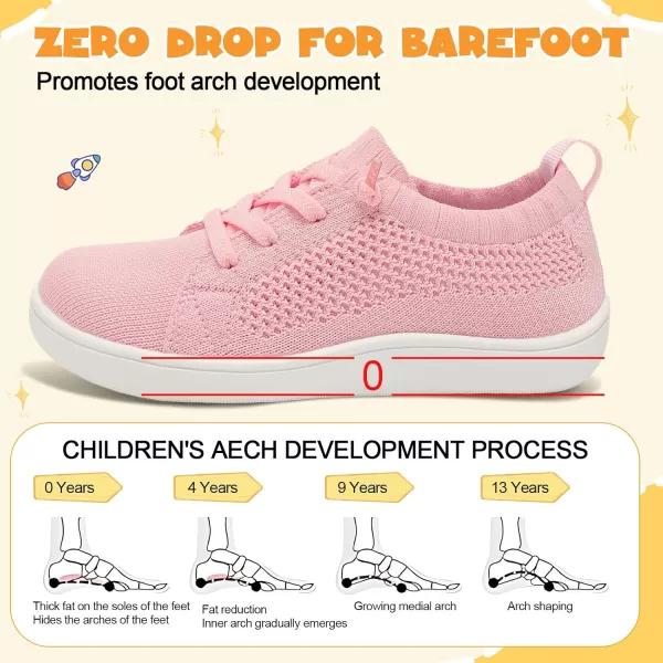 imageLeIsfIt Toddler Shoes Girls Boys Wide Shoes Kids Barefoot Shoes Zero Drop Minimalist Sneakers Slip on Tennis ShoesPink