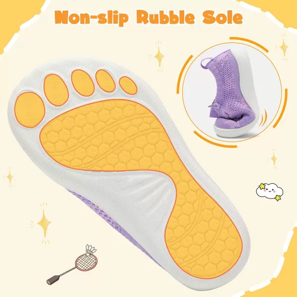 imageLeIsfIt Toddler Shoes Girls Boys Wide Shoes Kids Barefoot Shoes Zero Drop Minimalist Sneakers Slip on Tennis ShoesPurple