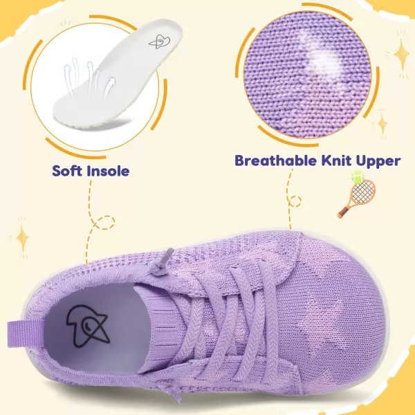 imageLeIsfIt Toddler Shoes Girls Boys Wide Shoes Kids Barefoot Shoes Zero Drop Minimalist Sneakers Slip on Tennis ShoesPurple