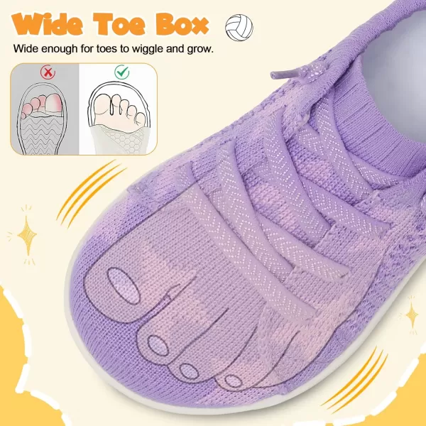 imageLeIsfIt Toddler Shoes Girls Boys Wide Shoes Kids Barefoot Shoes Zero Drop Minimalist Sneakers Slip on Tennis ShoesPurple