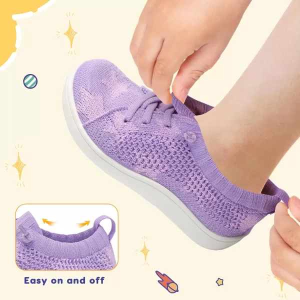 imageLeIsfIt Toddler Shoes Girls Boys Wide Shoes Kids Barefoot Shoes Zero Drop Minimalist Sneakers Slip on Tennis ShoesPurple