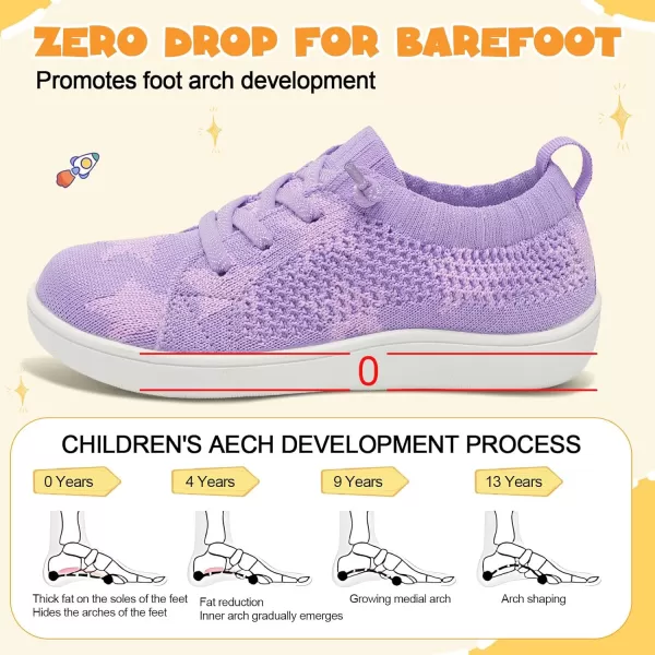 imageLeIsfIt Toddler Shoes Girls Boys Wide Shoes Kids Barefoot Shoes Zero Drop Minimalist Sneakers Slip on Tennis ShoesPurple