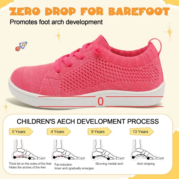 imageLeIsfIt Toddler Shoes Girls Boys Wide Shoes Kids Barefoot Shoes Zero Drop Minimalist Sneakers Slip on Tennis ShoesRose
