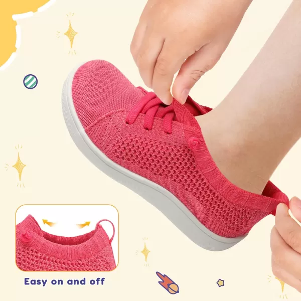 imageLeIsfIt Toddler Shoes Girls Boys Wide Shoes Kids Barefoot Shoes Zero Drop Minimalist Sneakers Slip on Tennis ShoesRose