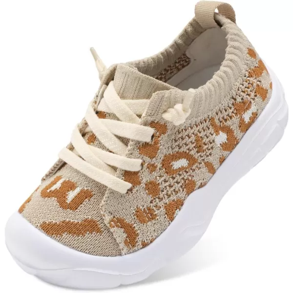 imageLeIsfIt Toddler Shoes Boys Girls Wide Shoes Breathable Barefoot Shoes Kids Sneakers Lightweight Walking Tennis Shoes Slip On ShoesBrownleopard
