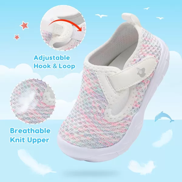 imageLeIsfIt Toddler Shoes Boys Girls Barefoot Shoes Wide Toe Box Shoes Lightweight Walking Shoes Slip On Tennis ShoesAcolor