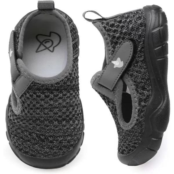 imageLeIsfIt Toddler Shoes Boys Girls Barefoot Shoes Wide Toe Box Shoes Lightweight Walking Shoes Slip On Tennis ShoesBgrey