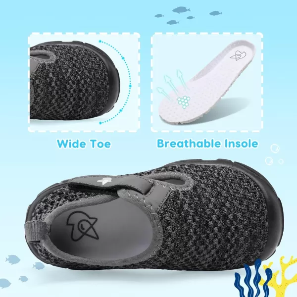 imageLeIsfIt Toddler Shoes Boys Girls Barefoot Shoes Wide Toe Box Shoes Lightweight Walking Shoes Slip On Tennis ShoesBgrey