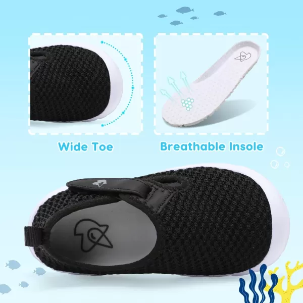 imageLeIsfIt Toddler Shoes Boys Girls Barefoot Shoes Wide Toe Box Shoes Lightweight Walking Shoes Slip On Tennis ShoesBlack