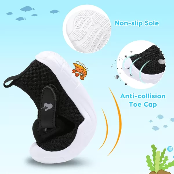 imageLeIsfIt Toddler Shoes Boys Girls Barefoot Shoes Wide Toe Box Shoes Lightweight Walking Shoes Slip On Tennis ShoesBlack