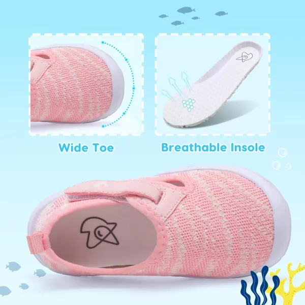 imageLeIsfIt Toddler Shoes Boys Girls Barefoot Shoes Wide Toe Box Shoes Lightweight Walking Shoes Slip On Tennis ShoesBpink