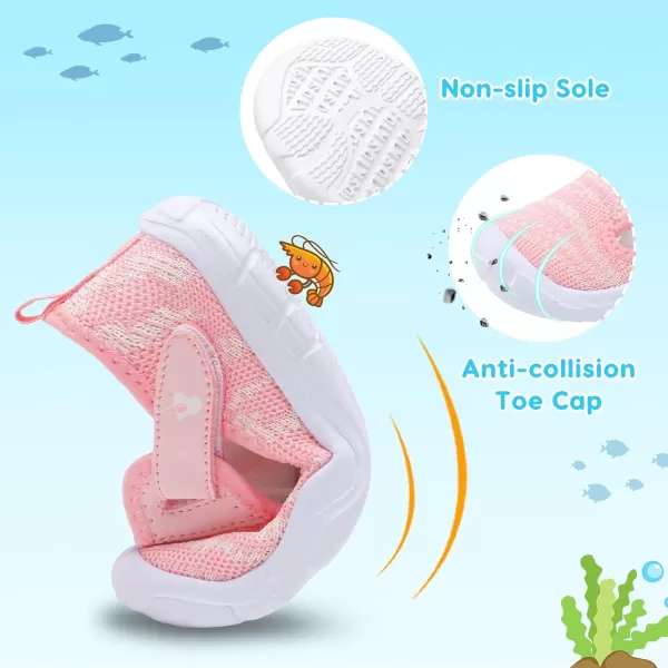 imageLeIsfIt Toddler Shoes Boys Girls Barefoot Shoes Wide Toe Box Shoes Lightweight Walking Shoes Slip On Tennis ShoesBpink