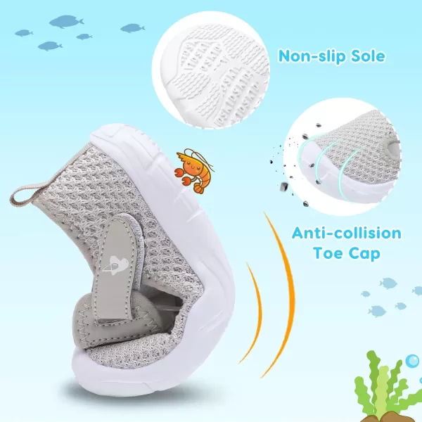 imageLeIsfIt Toddler Shoes Boys Girls Barefoot Shoes Wide Toe Box Shoes Lightweight Walking Shoes Slip On Tennis ShoesLightgrey