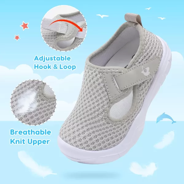 imageLeIsfIt Toddler Shoes Boys Girls Barefoot Shoes Wide Toe Box Shoes Lightweight Walking Shoes Slip On Tennis ShoesLightgrey