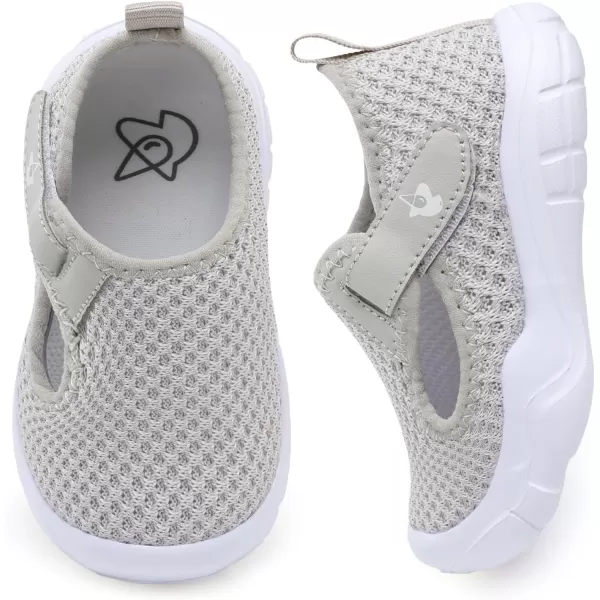 imageLeIsfIt Toddler Shoes Boys Girls Barefoot Shoes Wide Toe Box Shoes Lightweight Walking Shoes Slip On Tennis ShoesLightgrey