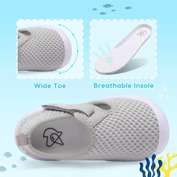 imageLeIsfIt Toddler Shoes Boys Girls Barefoot Shoes Wide Toe Box Shoes Lightweight Walking Shoes Slip On Tennis ShoesLightgrey
