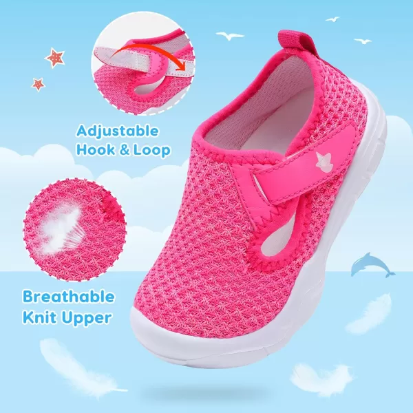 imageLeIsfIt Toddler Shoes Boys Girls Barefoot Shoes Wide Toe Box Shoes Lightweight Walking Shoes Slip On Tennis ShoesRosepink