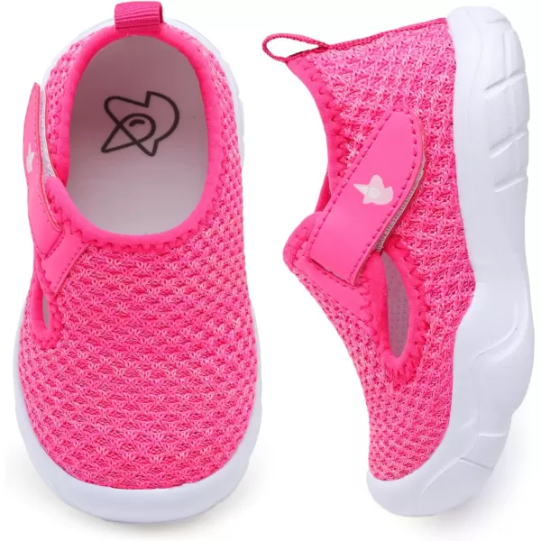 imageLeIsfIt Toddler Shoes Boys Girls Barefoot Shoes Wide Toe Box Shoes Lightweight Walking Shoes Slip On Tennis ShoesRosepink