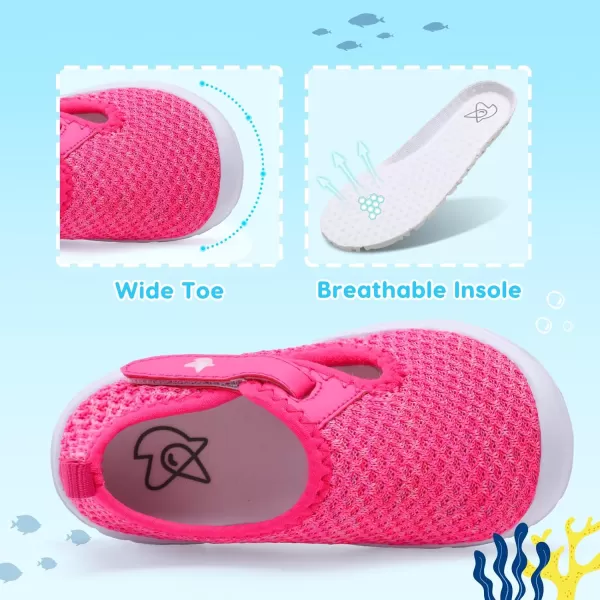 imageLeIsfIt Toddler Shoes Boys Girls Barefoot Shoes Wide Toe Box Shoes Lightweight Walking Shoes Slip On Tennis ShoesRosepink