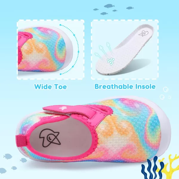 imageLeIsfIt Toddler Shoes Boys Girls Barefoot Shoes Wide Toe Box Shoes Lightweight Walking Shoes Slip On Tennis ShoesTiedye