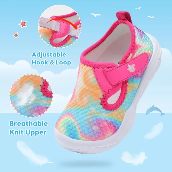 imageLeIsfIt Toddler Shoes Boys Girls Barefoot Shoes Wide Toe Box Shoes Lightweight Walking Shoes Slip On Tennis ShoesTiedye