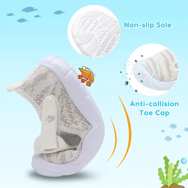 imageLeIsfIt Toddler Shoes Boys Girls Barefoot Shoes Wide Toe Box Shoes Lightweight Walking Shoes Slip On Tennis ShoesWhite