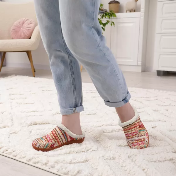 imageLeIsfIt Womens Slippers Wide Diabetic Slippers Memory Foam House Slippers Adjustable Arthritis Edema House Shoes Indoor Outdoor SlippersBohemia