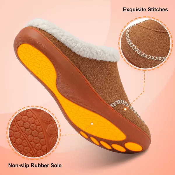 imageLeIsfIt Womens Slippers Wide Diabetic Slippers Memory Foam House Slippers Adjustable Arthritis Edema House Shoes Indoor Outdoor SlippersBrown