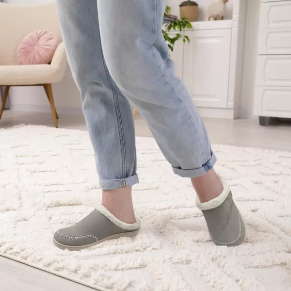 imageLeIsfIt Womens Slippers Wide Diabetic Slippers Memory Foam House Slippers Adjustable Arthritis Edema House Shoes Indoor Outdoor SlippersGrey