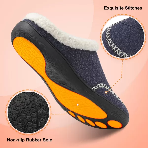 imageLeIsfIt Womens Slippers Wide Diabetic Slippers Memory Foam House Slippers Adjustable Arthritis Edema House Shoes Indoor Outdoor SlippersNavy