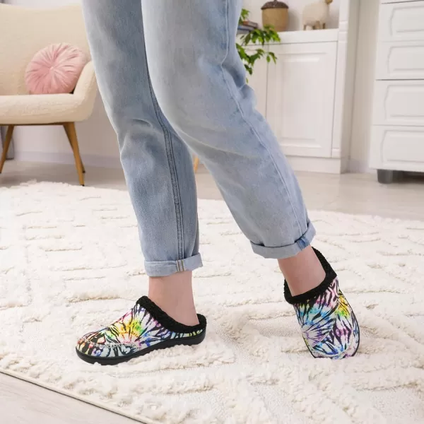 imageLeIsfIt Womens Slippers Wide Diabetic Slippers Memory Foam House Slippers Adjustable Arthritis Edema House Shoes Indoor Outdoor SlippersTiedye