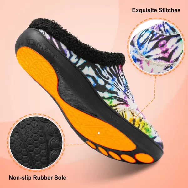 imageLeIsfIt Womens Slippers Wide Diabetic Slippers Memory Foam House Slippers Adjustable Arthritis Edema House Shoes Indoor Outdoor SlippersTiedye