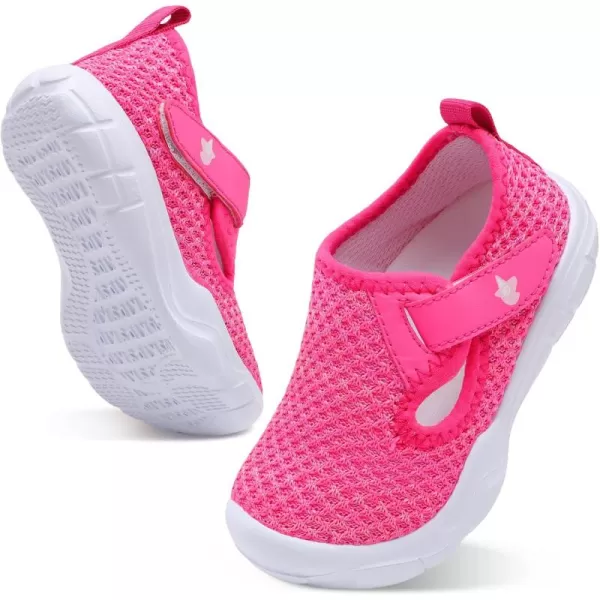 imageLeIsfIt Toddler Shoes Boys Girls Barefoot Shoes Wide Toe Box Shoes Lightweight Walking Shoes Slip On Tennis ShoesRosepink