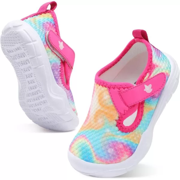 imageLeIsfIt Toddler Shoes Boys Girls Barefoot Shoes Wide Toe Box Shoes Lightweight Walking Shoes Slip On Tennis ShoesTiedye