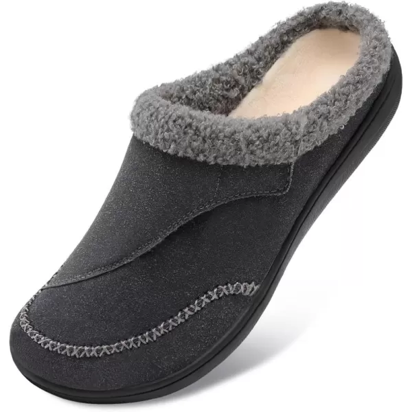 imageLeIsfIt Womens Slippers Wide Diabetic Slippers Memory Foam House Slippers Adjustable Arthritis Edema House Shoes Indoor Outdoor SlippersDark Grey