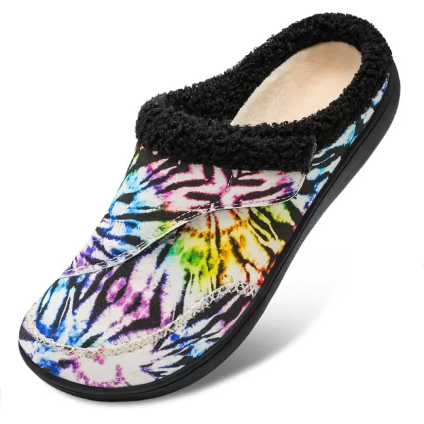 imageLeIsfIt Womens Slippers Wide Diabetic Slippers Memory Foam House Slippers Adjustable Arthritis Edema House Shoes Indoor Outdoor SlippersTiedye
