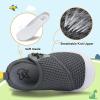 imageLeIsfIt Toddler Shoes Girls Boys Wide Barefoot Shoes Kids Breathable Sneakers Lightweight Tennis Shoes Athletic Walking Shoes Slip On ShoesAdark Grey