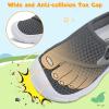 imageLeIsfIt Toddler Shoes Girls Boys Wide Barefoot Shoes Kids Breathable Sneakers Lightweight Tennis Shoes Athletic Walking Shoes Slip On ShoesAdark Grey