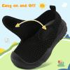 imageLeIsfIt Toddler Shoes Girls Boys Wide Barefoot Shoes Kids Breathable Sneakers Lightweight Tennis Shoes Athletic Walking Shoes Slip On ShoesAllblack