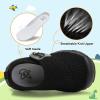 imageLeIsfIt Toddler Shoes Girls Boys Wide Barefoot Shoes Kids Breathable Sneakers Lightweight Tennis Shoes Athletic Walking Shoes Slip On ShoesAllblack