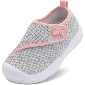 imageLeIsfIt Toddler Shoes Girls Boys Wide Barefoot Shoes Kids Breathable Sneakers Lightweight Tennis Shoes Athletic Walking Shoes Slip On ShoesBgrey