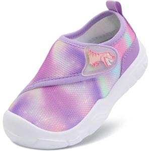 imageLeIsfIt Toddler Shoes Girls Boys Wide Barefoot Shoes Kids Breathable Sneakers Lightweight Tennis Shoes Athletic Walking Shoes Slip On ShoesPurple