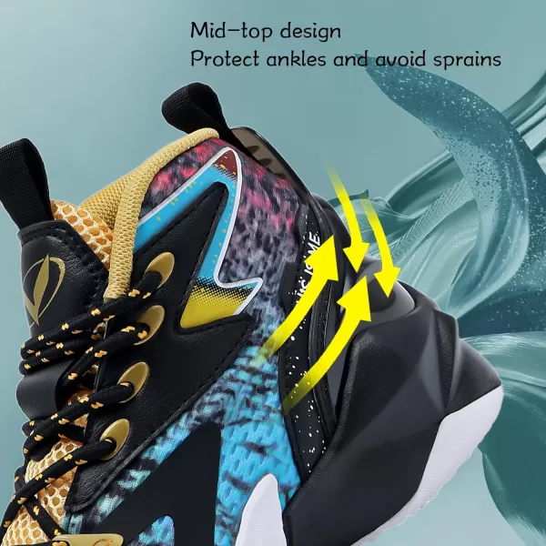 VITUOFLY Kids Basketball Shoes Boys Air Cushion Sneakers Girls Mid Top School Training Shoes Non-Slip Outdoor Sports Shoes Comfortable Boys Running Shoes Durable Little Kid/Big Kid
