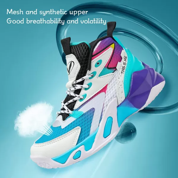 VITUOFLY Kids Basketball Shoes Boys Air Cushion Sneakers Girls Mid Top School Training Shoes Non-Slip Outdoor Sports Shoes Comfortable Boys Running Shoes Durable Little Kid/Big Kid