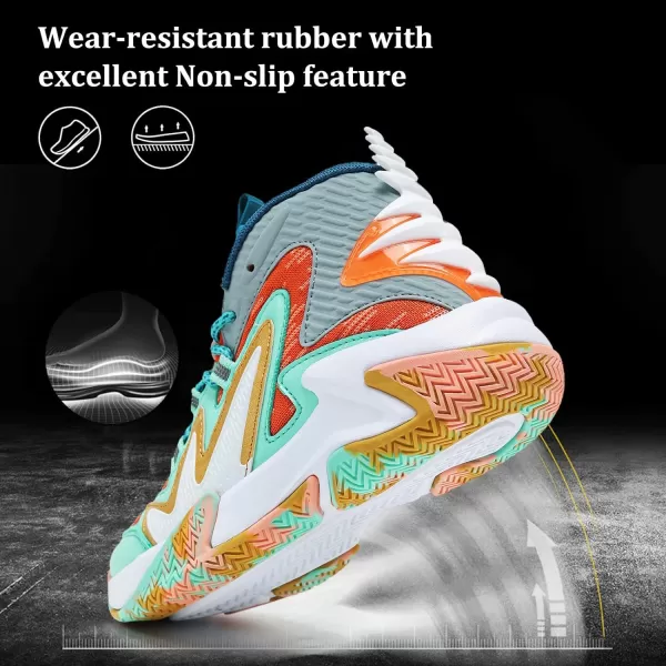 VITUOFLY Kids Basketball Shoes Boys Air Cushion Sneakers Girls Mid Top School Training Shoes Non-Slip Outdoor Sports Shoes Comfortable Boys Running Shoes Durable Little Kid/Big Kid