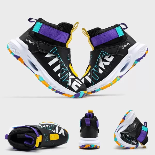 VITUOFLY Kids Basketball Shoes Boys Air Cushion Sneakers Girls Mid Top School Training Shoes Non-Slip Outdoor Sports Shoes Comfortable Boys Running Shoes Durable Little Kid/Big Kid
